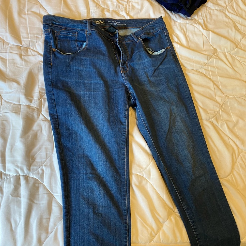 Mid rise skinny denim jeans 14/32